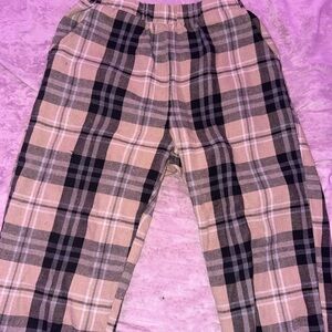 Target Plaid Kids Sweatpants in Black and Tan